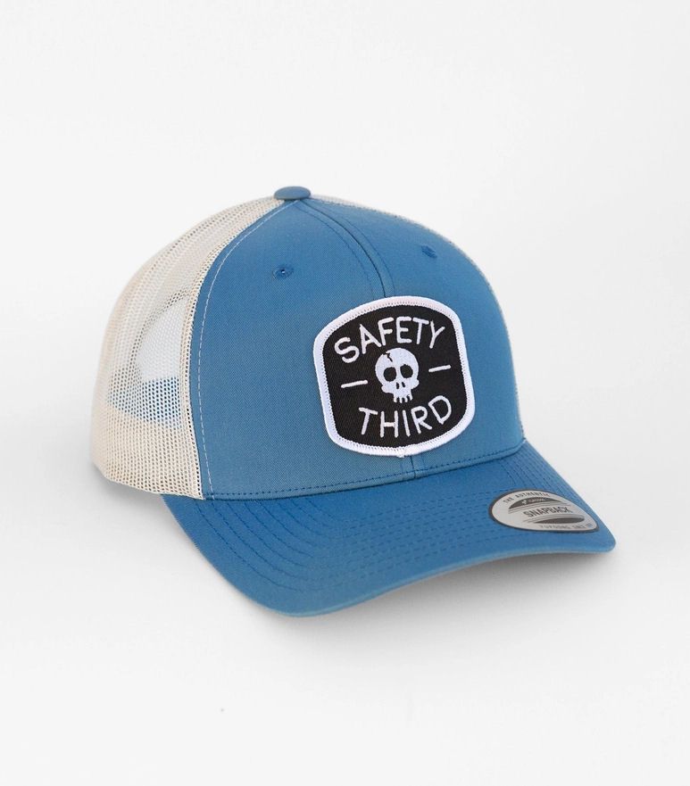 Safety Third Slate Blue And Silver Trucker Hat