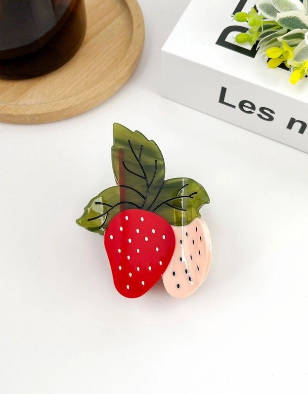 Two Strawberries Hair Claw Clip