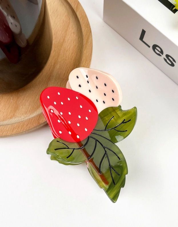 Two Strawberries Hair Claw Clip