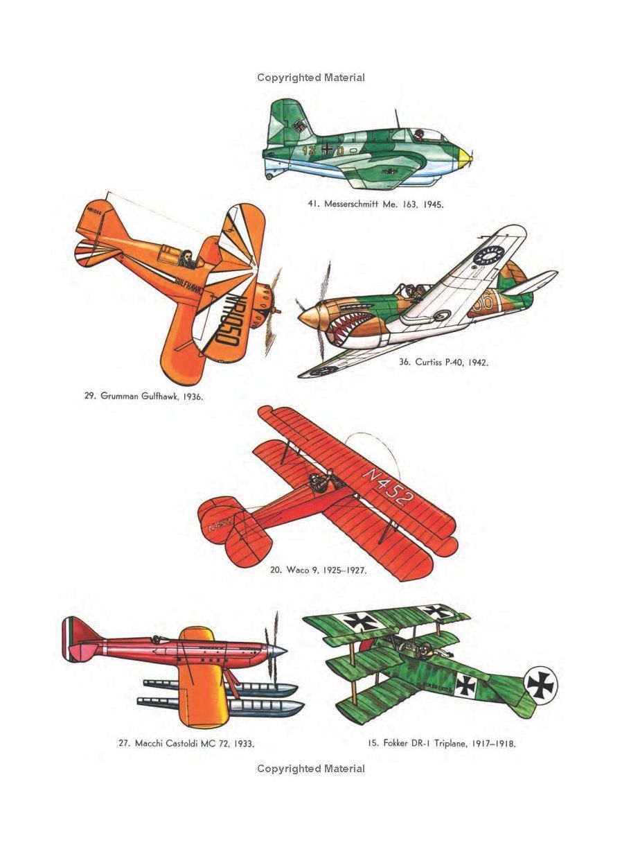 Antique Airplanes Coloring Paperback Book