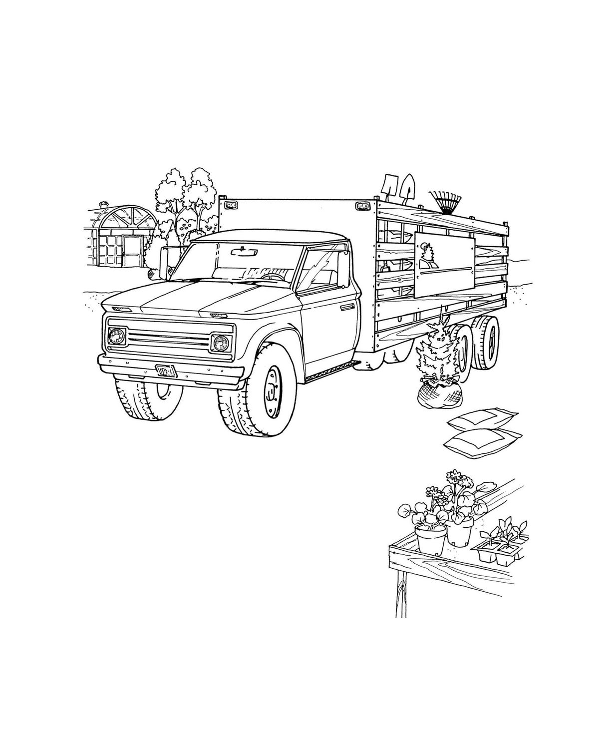 Trucks Coloring Paperback Book