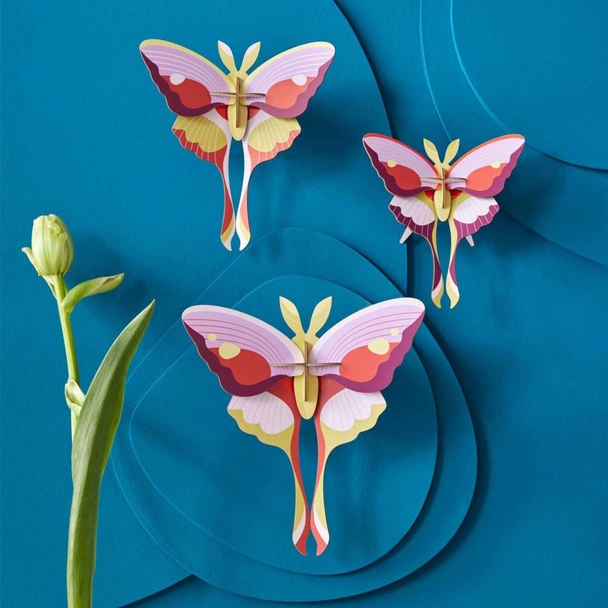 Lilac Comet Butterflies Wall Art Set Of 3