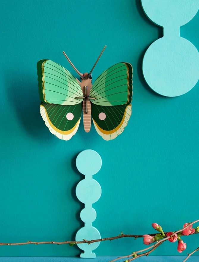 Fern Striped Butterfly Wall Art