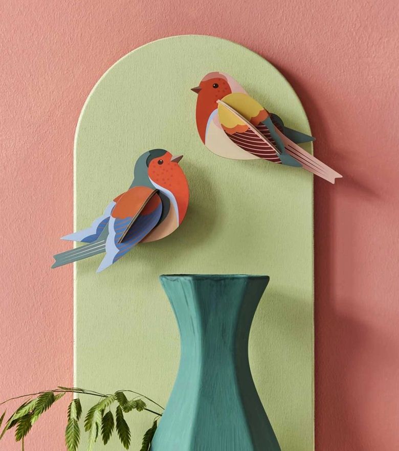 Robins Bird Pair Wall Art 2 Pack