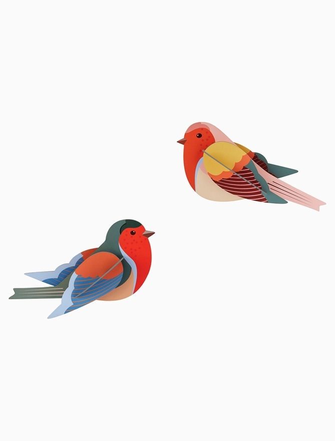 Robins Bird Pair Wall Art 2 Pack
