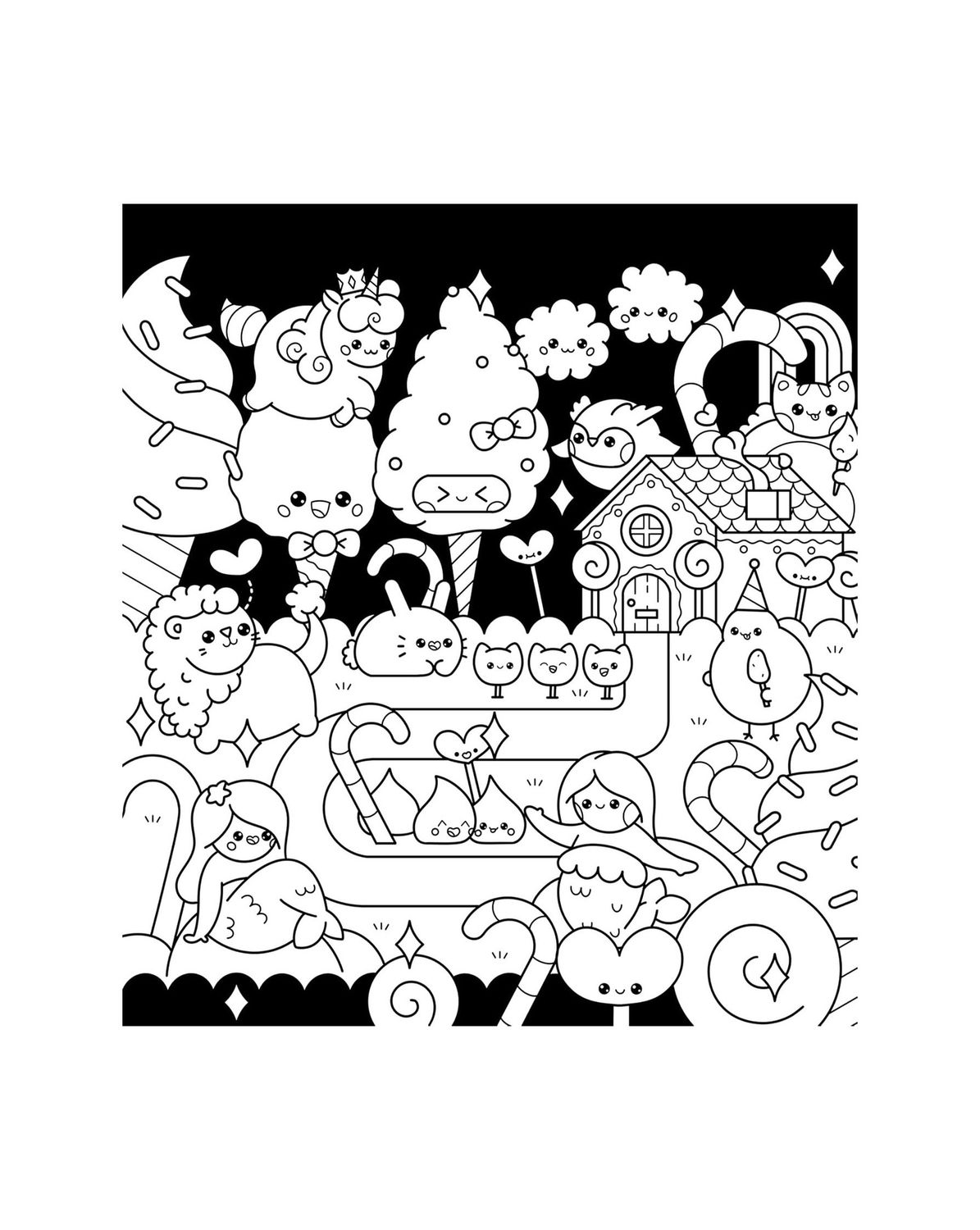 The Super Kawaii Coloring Paperback Book