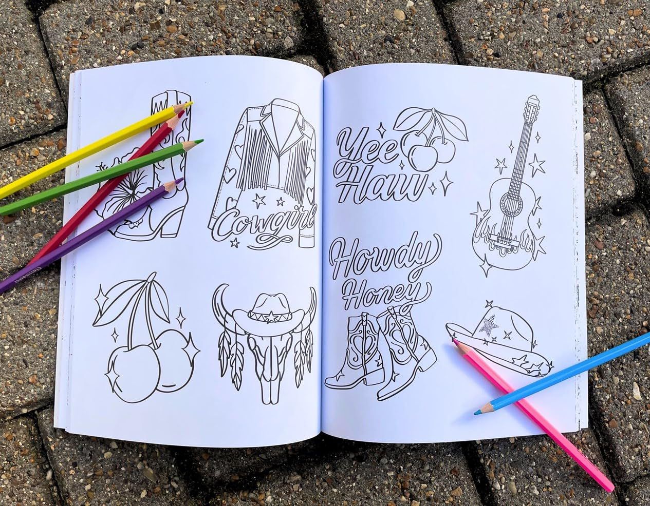 Cowgirl Coloring Paperback Book