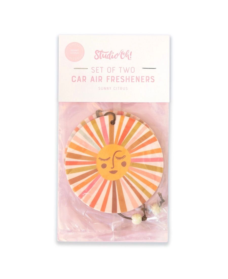 Retro Sunshine Sunny Citrus Scent Set Of Two Air Fresheners