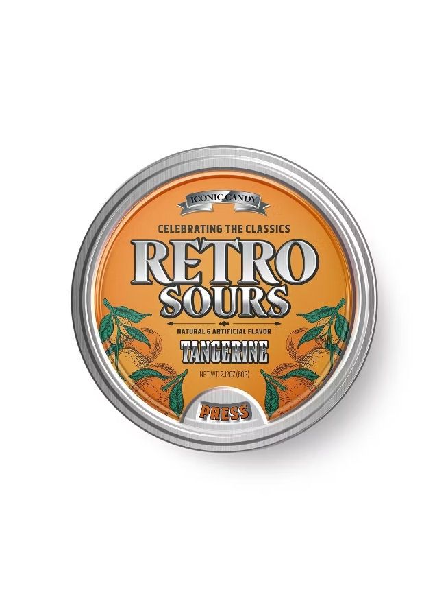 Retro Sours Tangerine Candy Tin