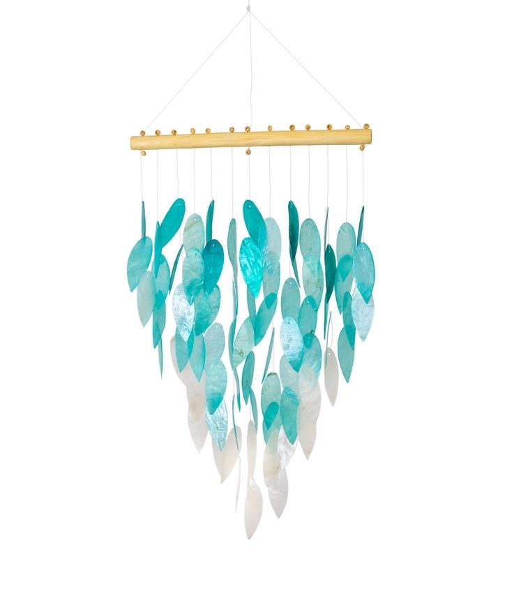 Teal Leaf Capiz Wind Chime