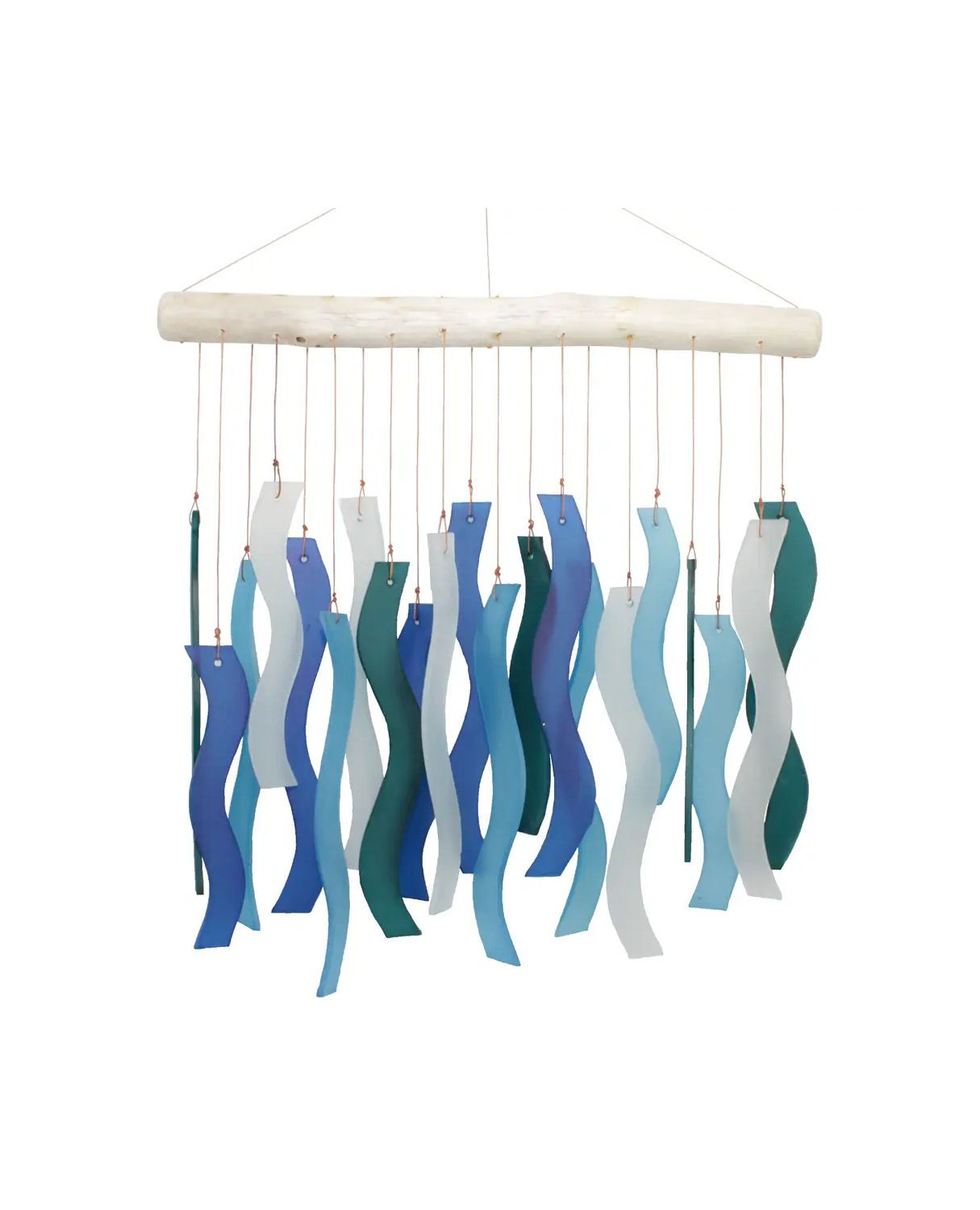 Blue Wave Tumbled Glass Wind Chime
