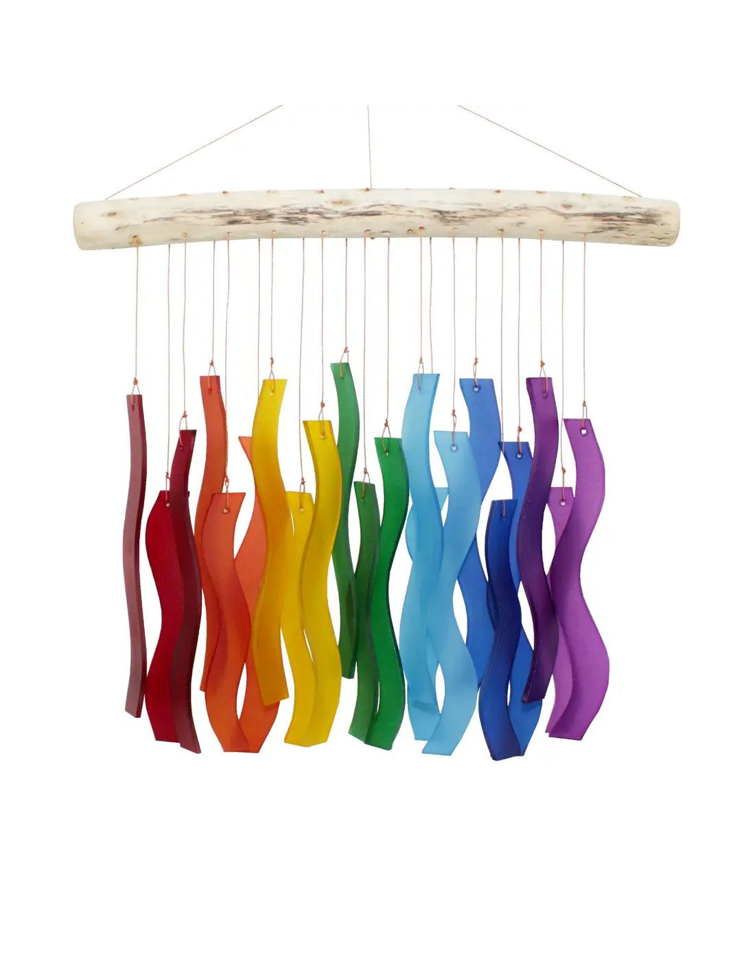 Rainbow Wave Tumbled Glass Wind Chime