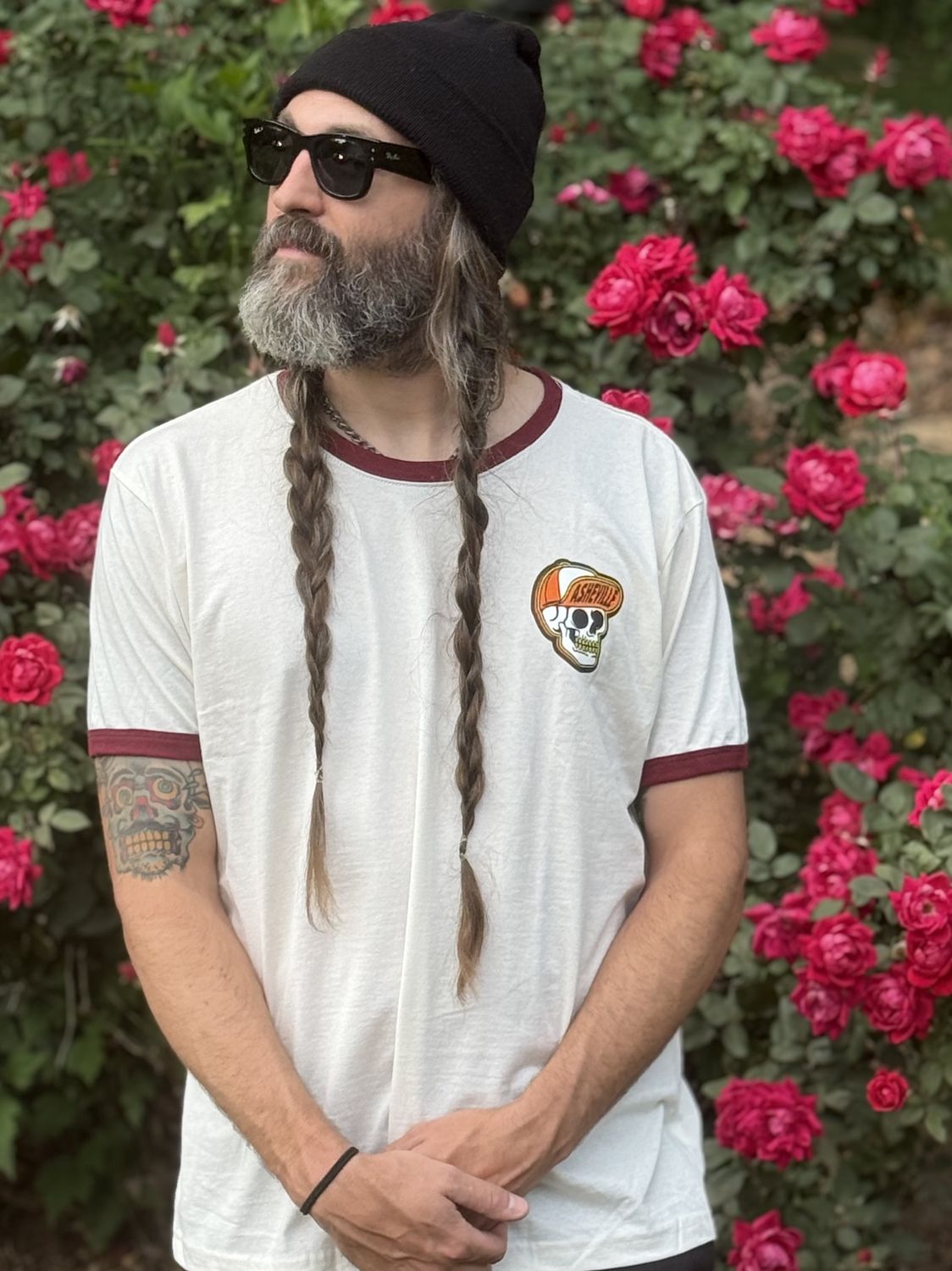 Skater Skull Asheville Ringer T-Shirt