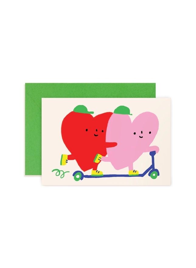 Scooter Hearts Mini Note Card
