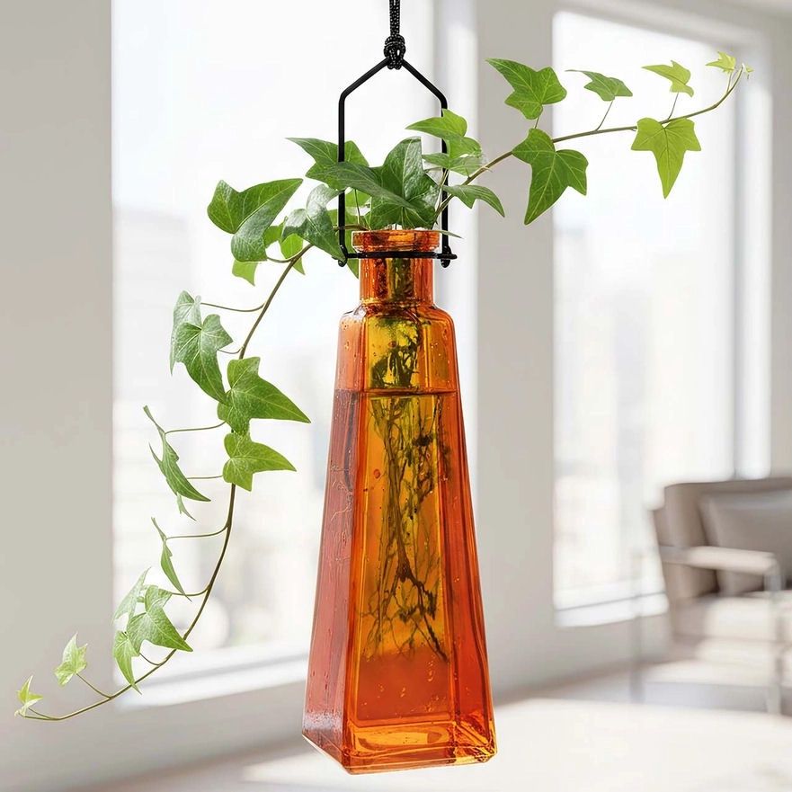 Orange Pyramid Hanging Propagation Vase