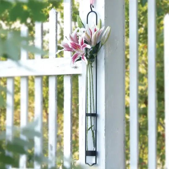 33" Florence Hanging Pendant Tube Vase with Wall Hook