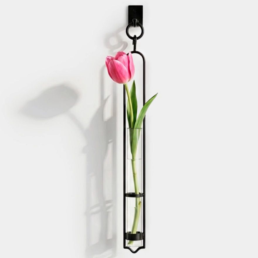 15" Florence Hanging Pendant Tube Vase with Wall Hook