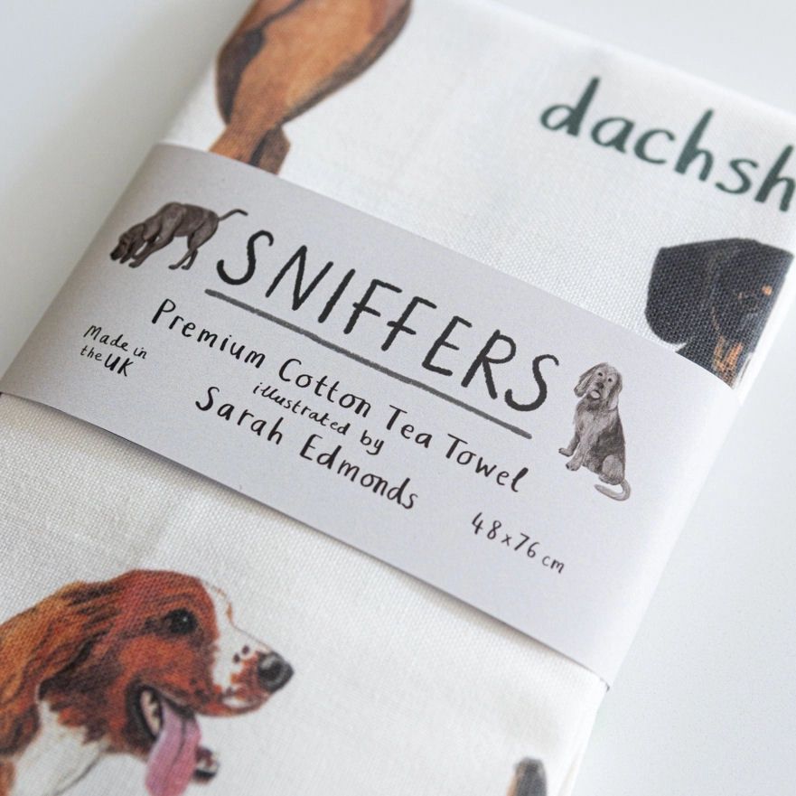 Sniffers Dogs Tea Towel