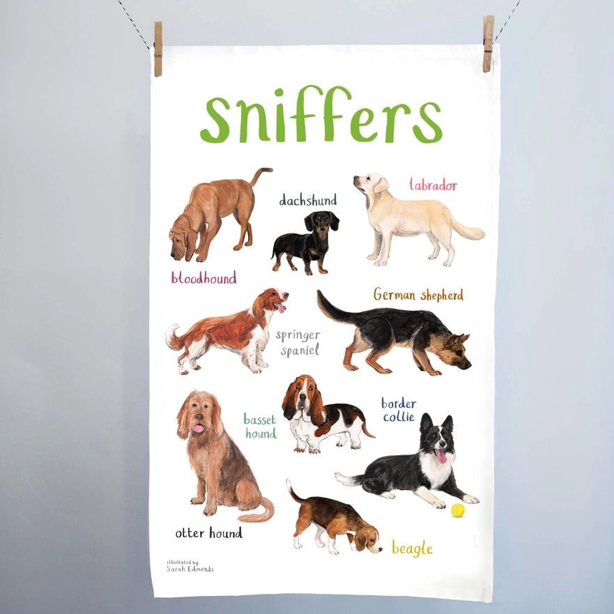 Sniffers Dogs Tea Towel
