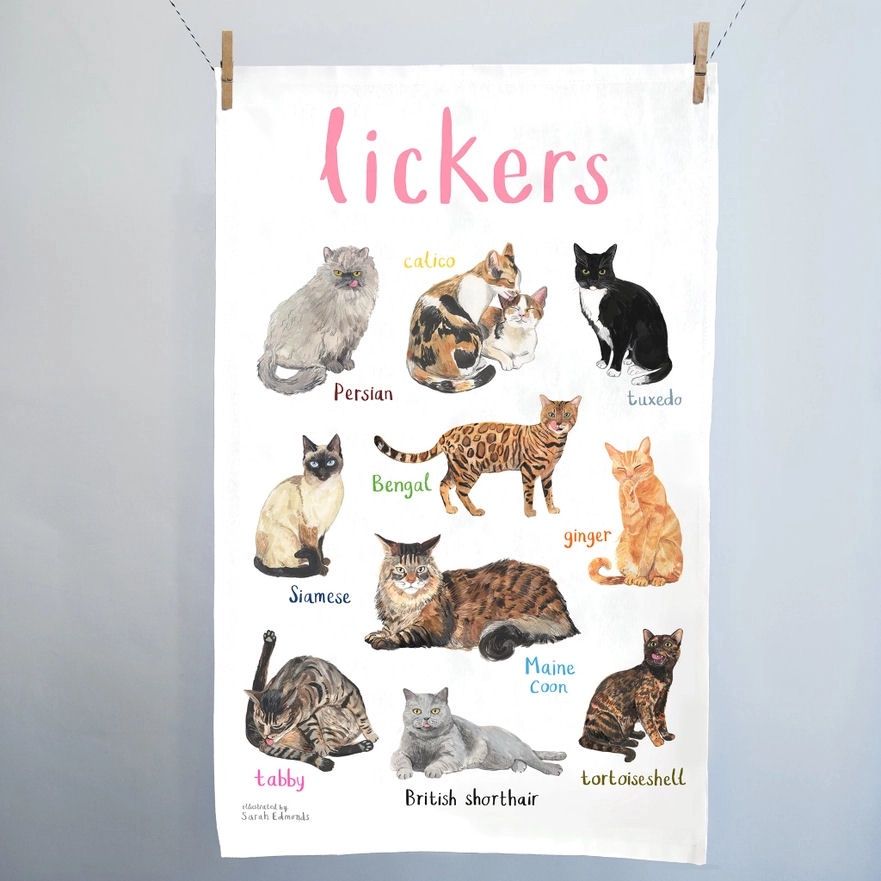 Lickers Cats Cotton Tea Towel
