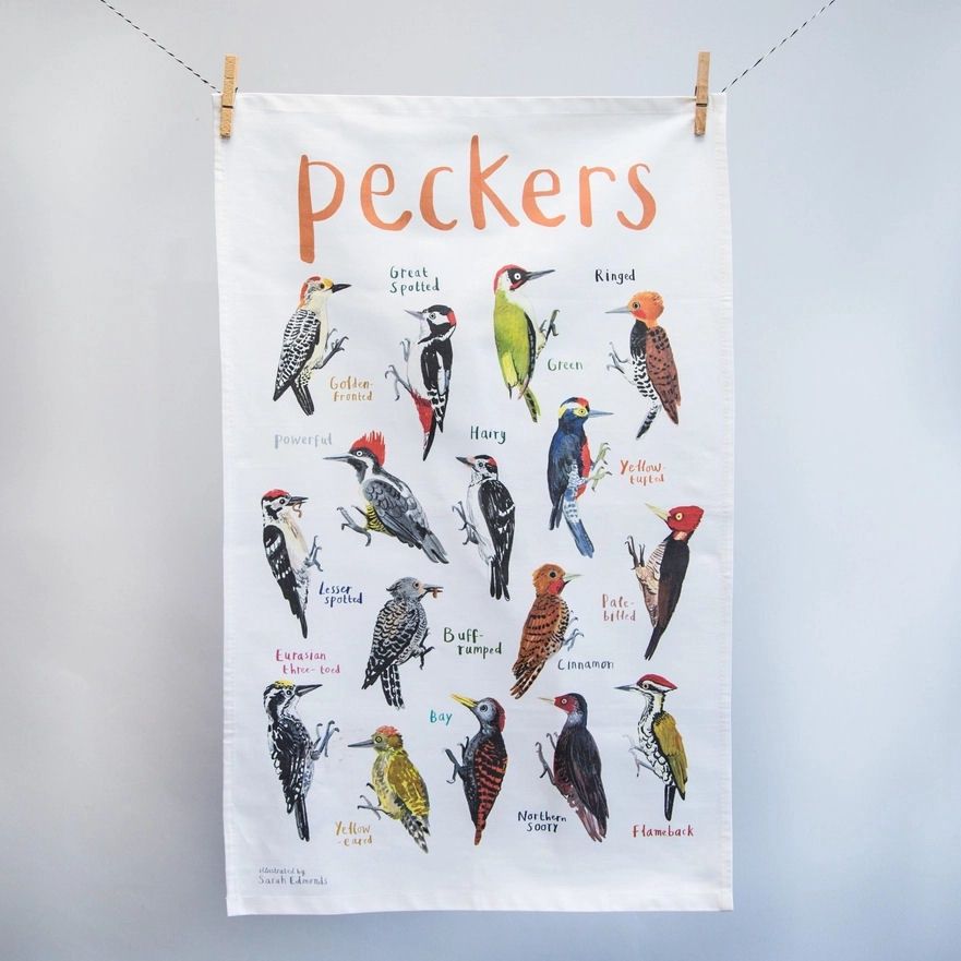 Peckers Birds Tea Towel