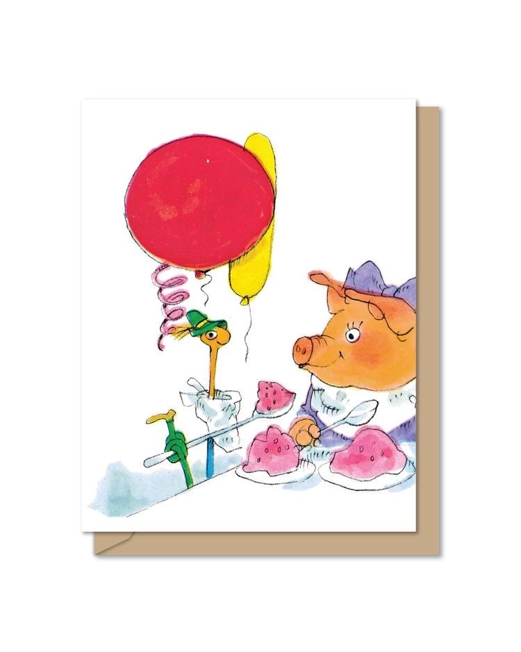 Richard Scarry's Lowly's Birthday Party Tri-Fold Card