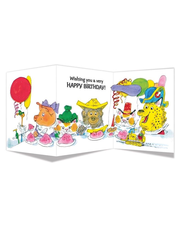 Richard Scarry's Lowly's Birthday Party Tri-Fold Card