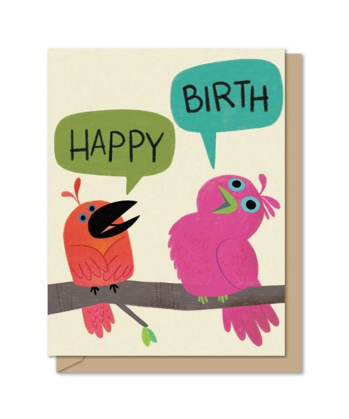 Happy Birthday Birds On A Limb Tri-Fold Card
