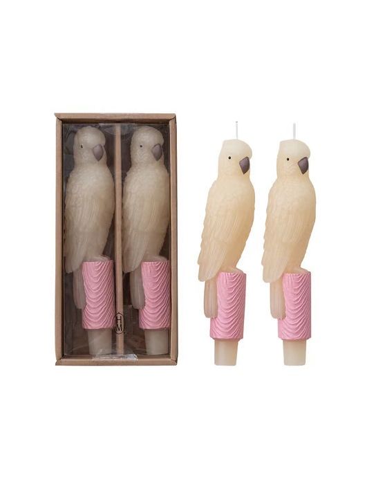 Parrot Taper Candles Set Of Two