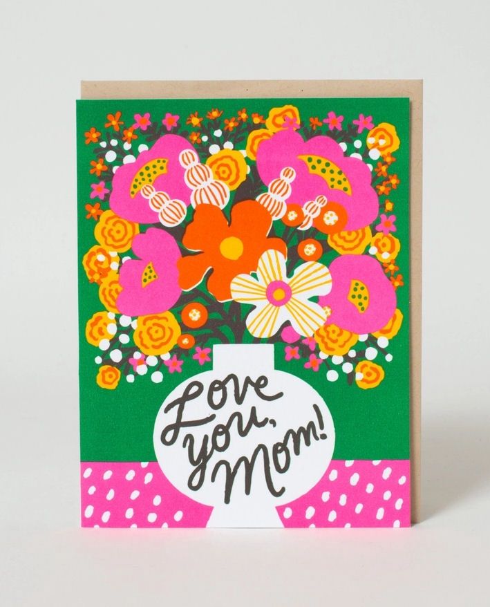 Love You, Mom Flower Card