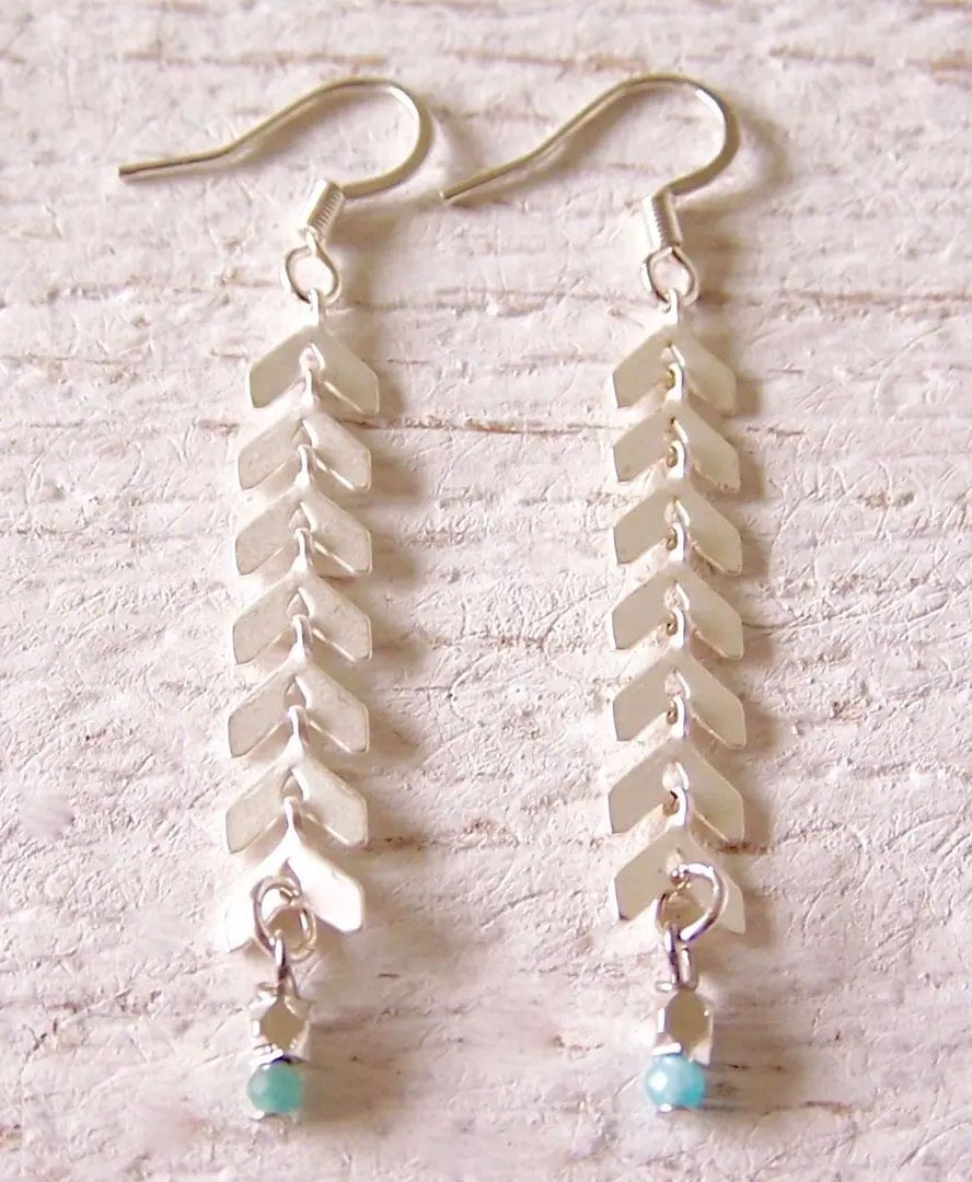 Feather Duster Silver Earrings