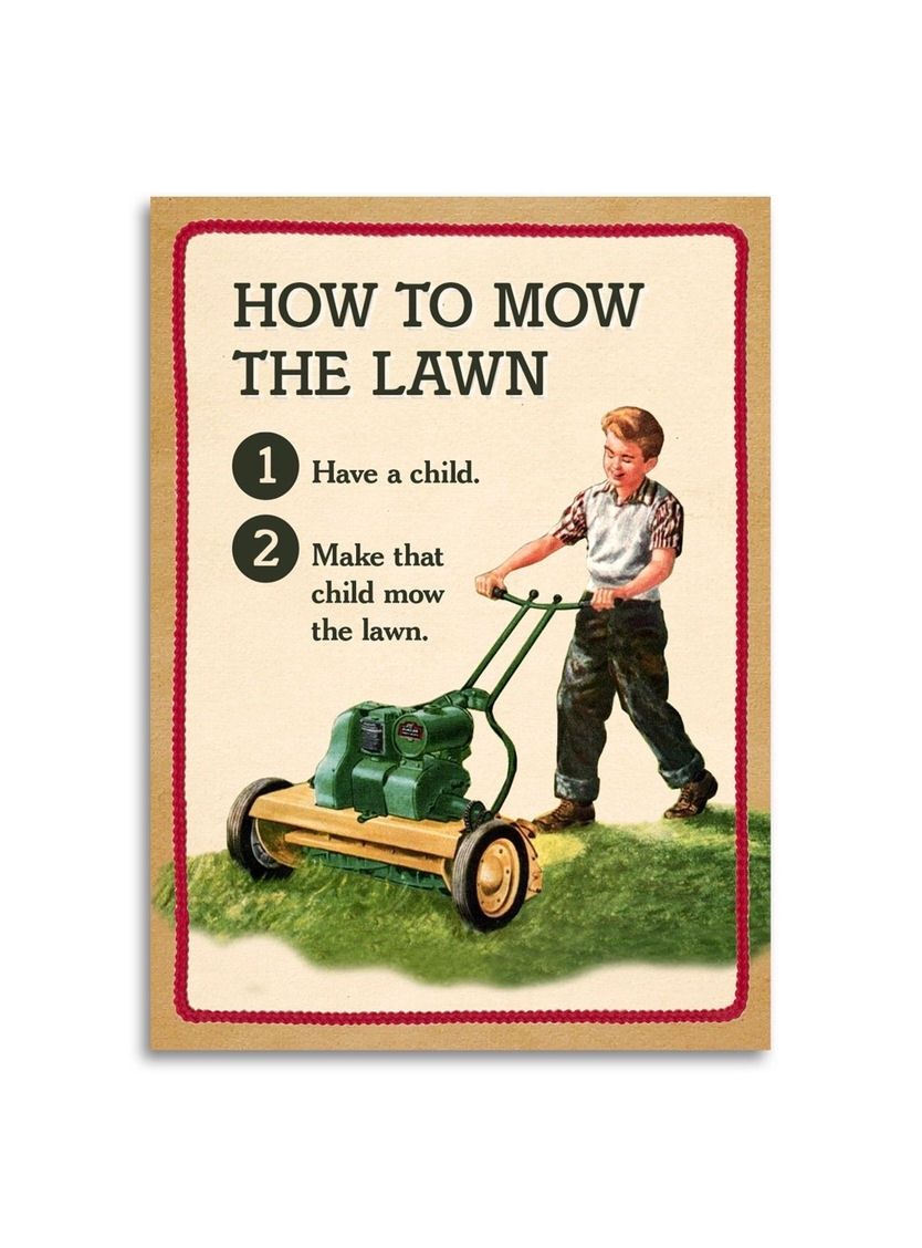 How To Mow The Lawn Card