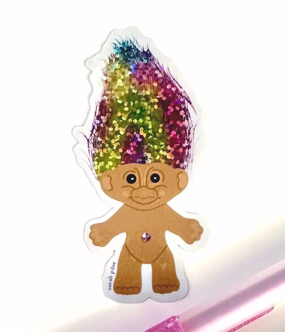 Treasure Troll Glitter Sticker