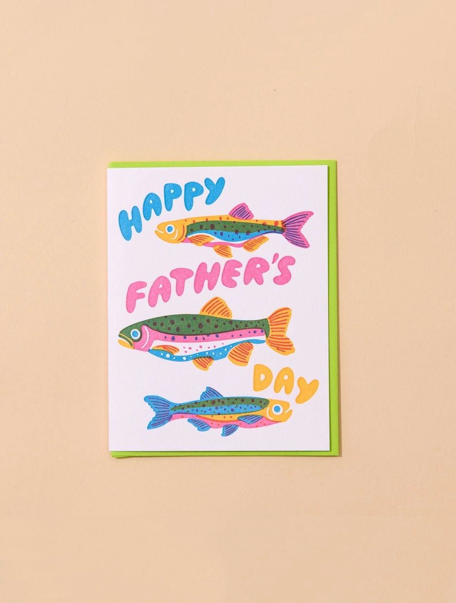 Happy Father's Day Three Rainbow Trout Fish Card