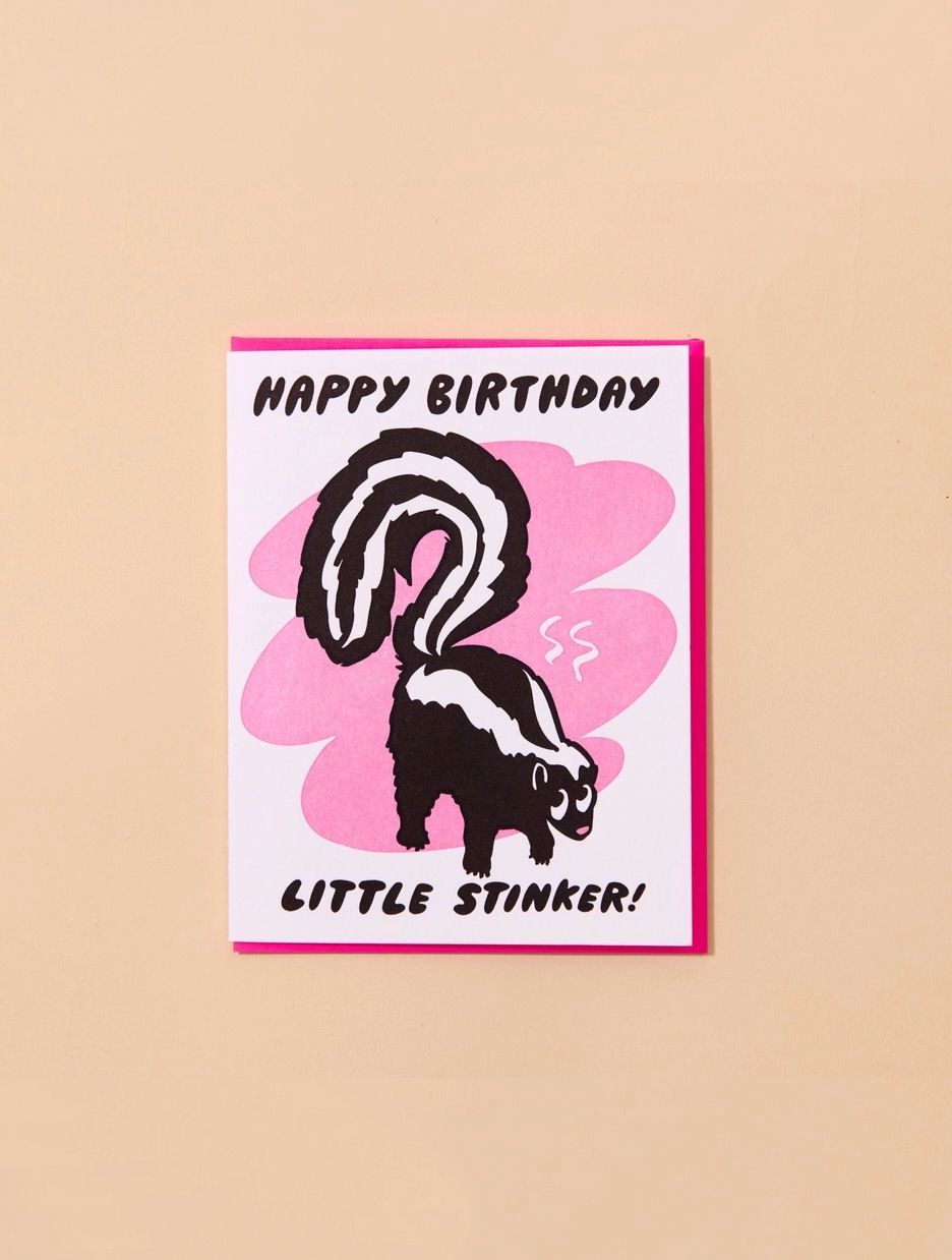 Happy Birthday Little Stinker Skunk Card