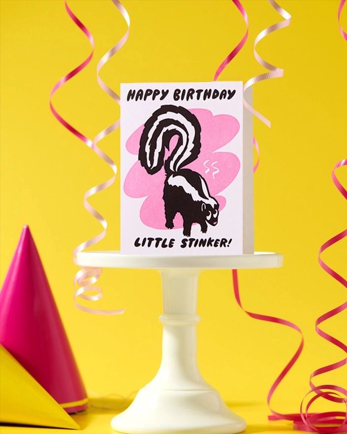 Happy Birthday Little Stinker Skunk Card