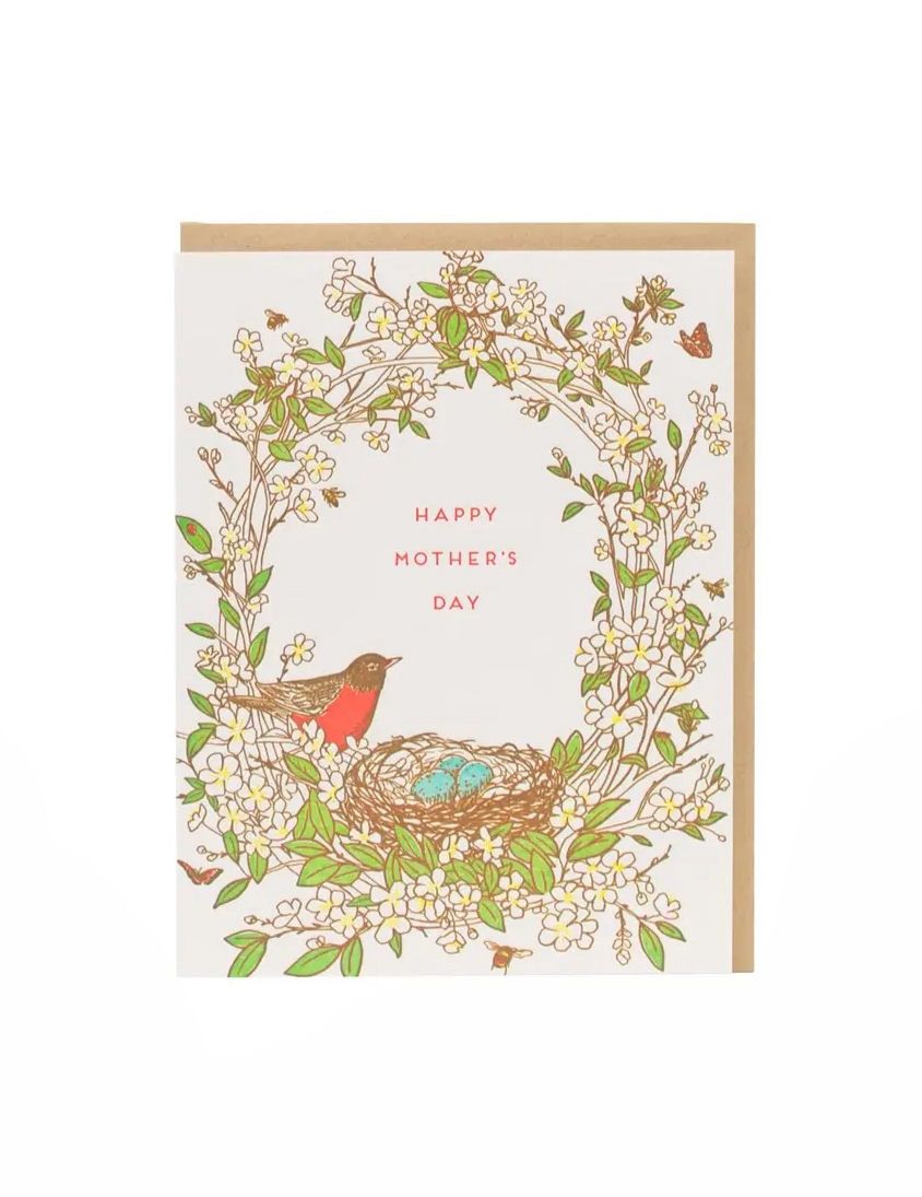 Happy Mother's Day Robin Bird Nest Card