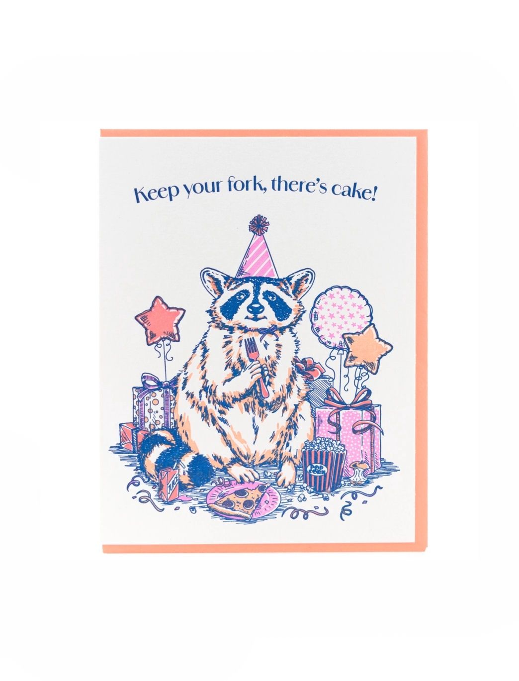 Keep Your Fork, There's Cake Raccoon Birthday Card