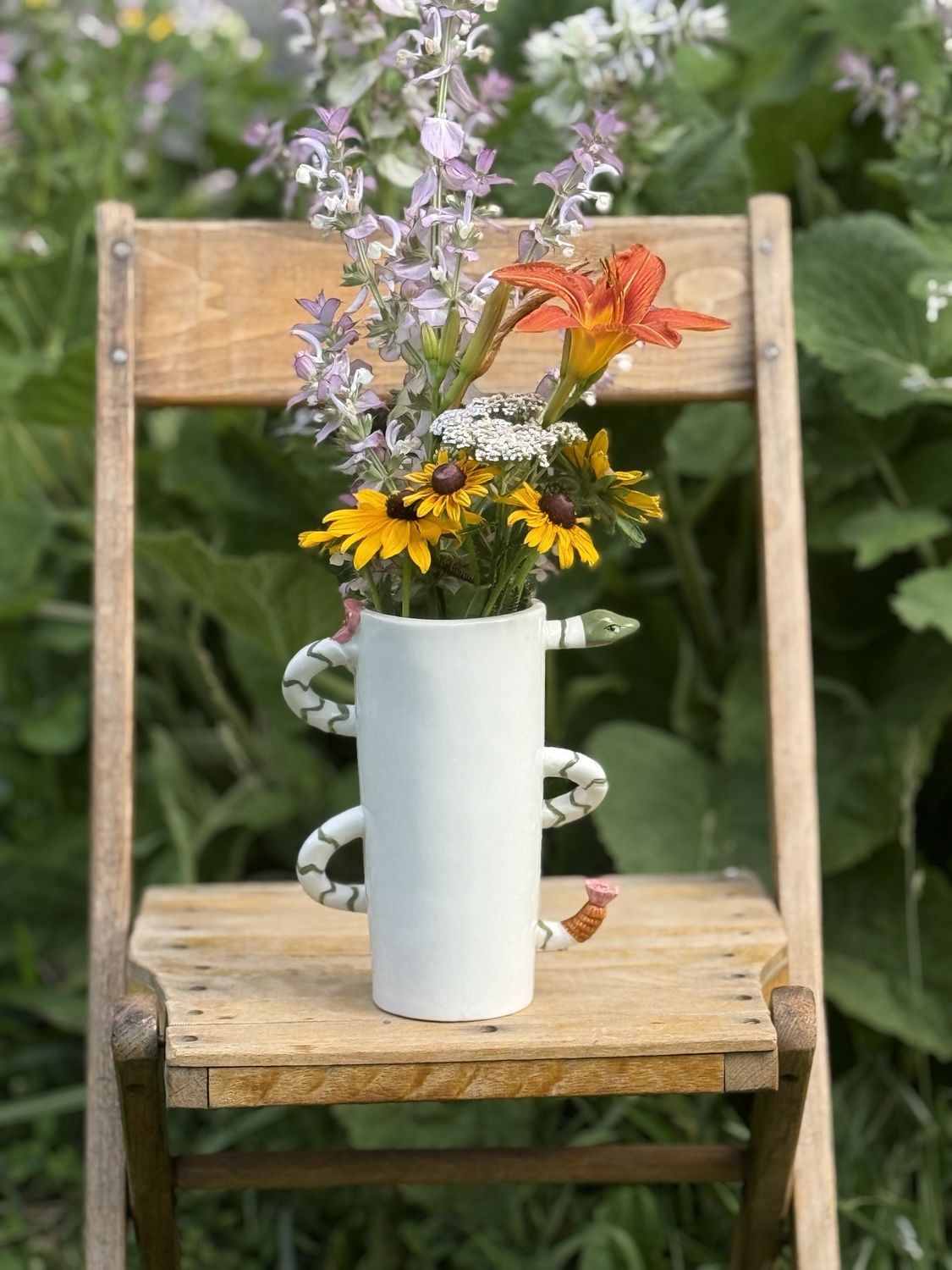 Stoneware 3D Snake Vase