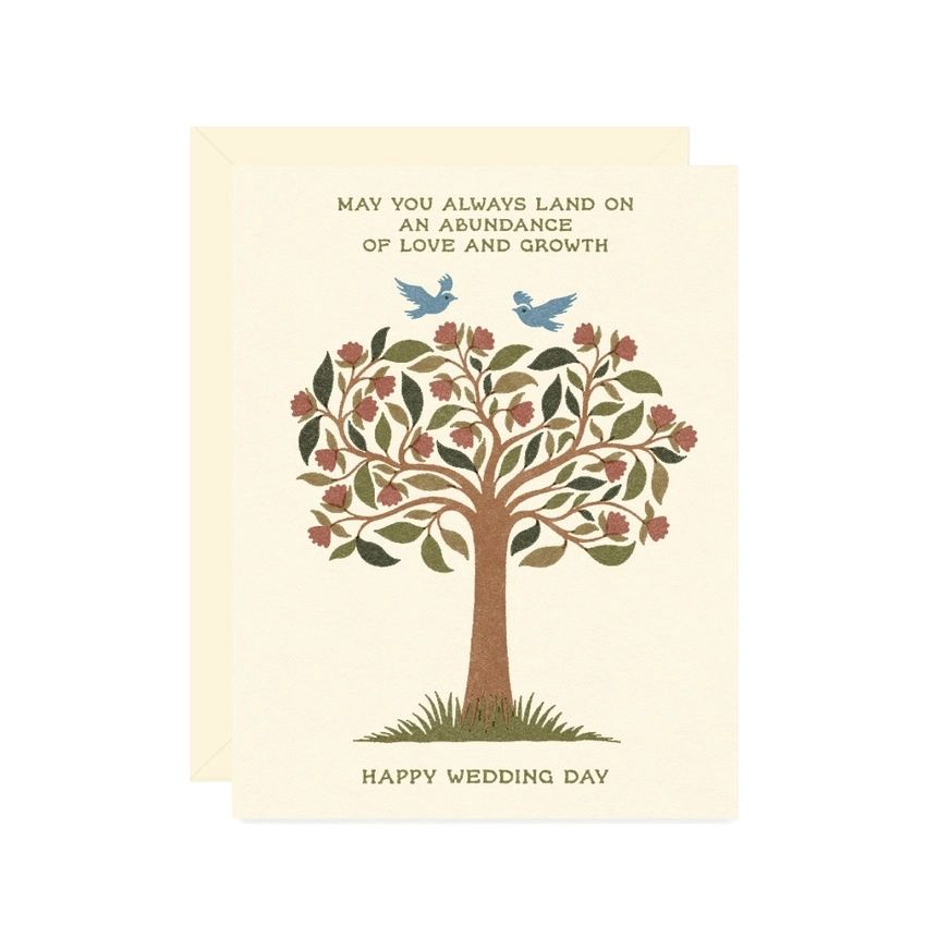 Tree Of Love Happy Wedding Day Card