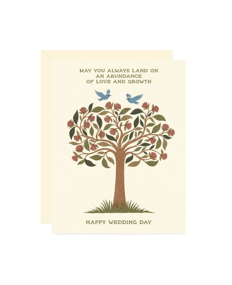 Tree Of Love Happy Wedding Day Card