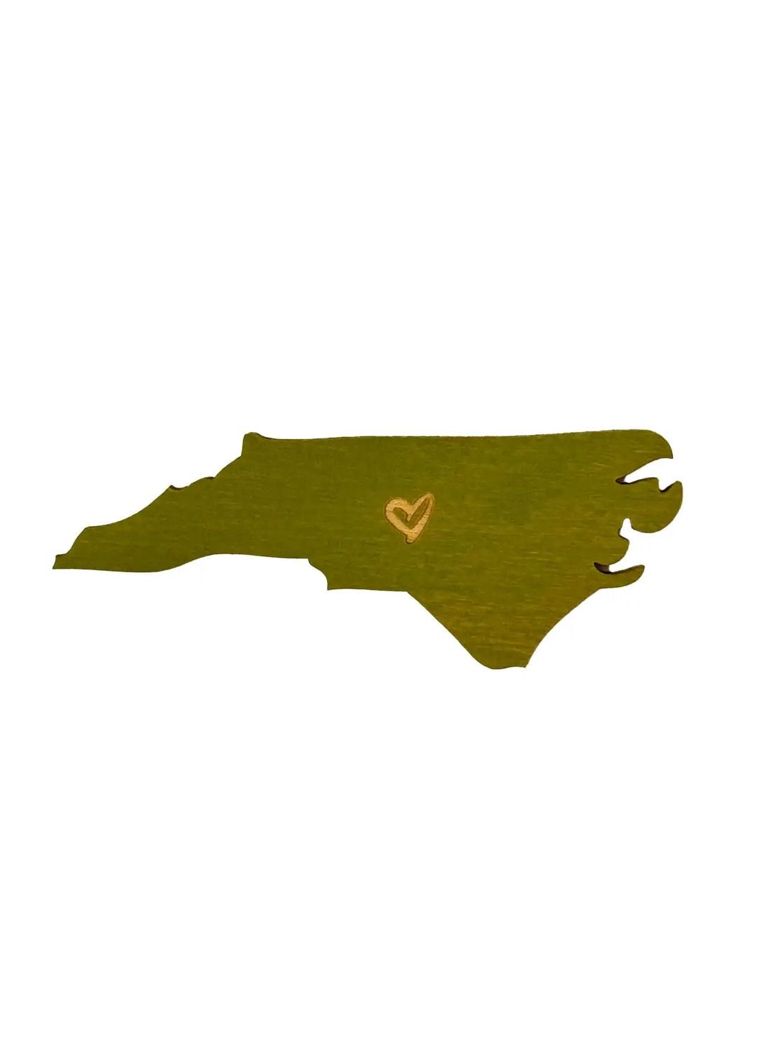 North Carolina Heart Magnet- Olive