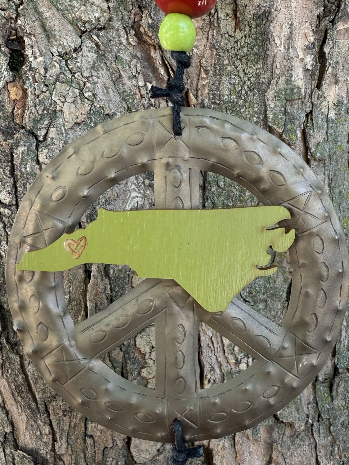 North Carolina Heart Magnet- Olive
