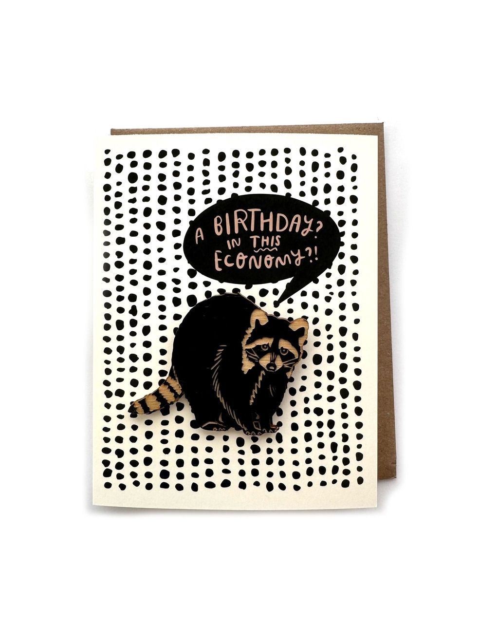 A Birthday In This Economy?! Raccoon Magnet And Card