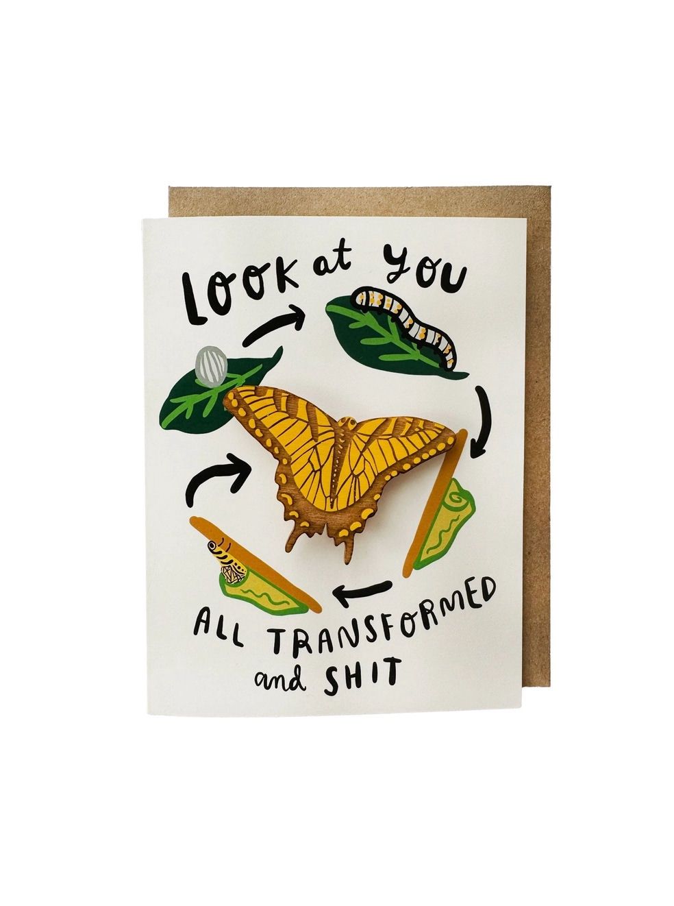 Look At You All Transformed And Shit Butterfly Magnet And Card