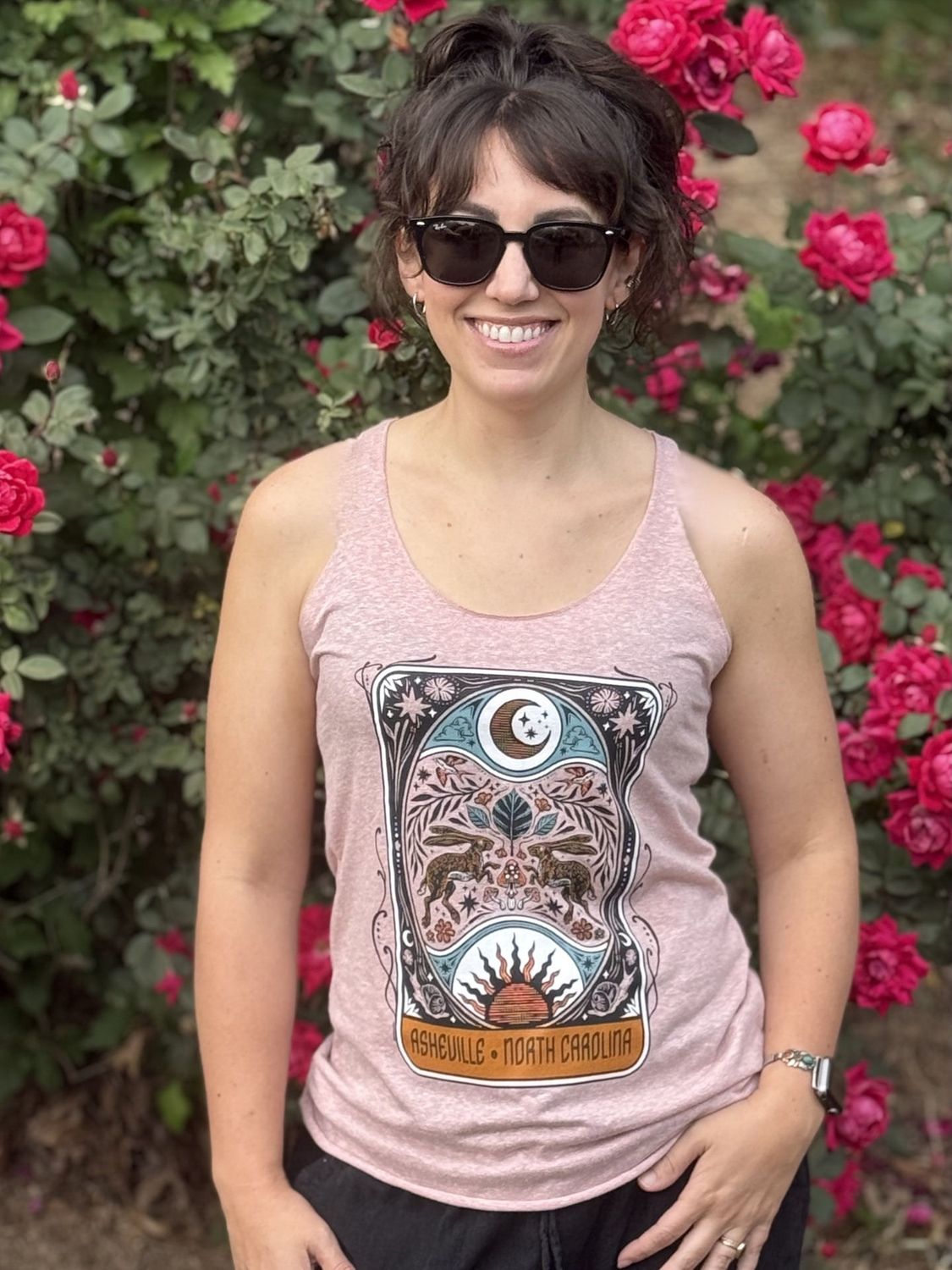 Two Rabbits Asheville Heather Desert Rose Tank Top
