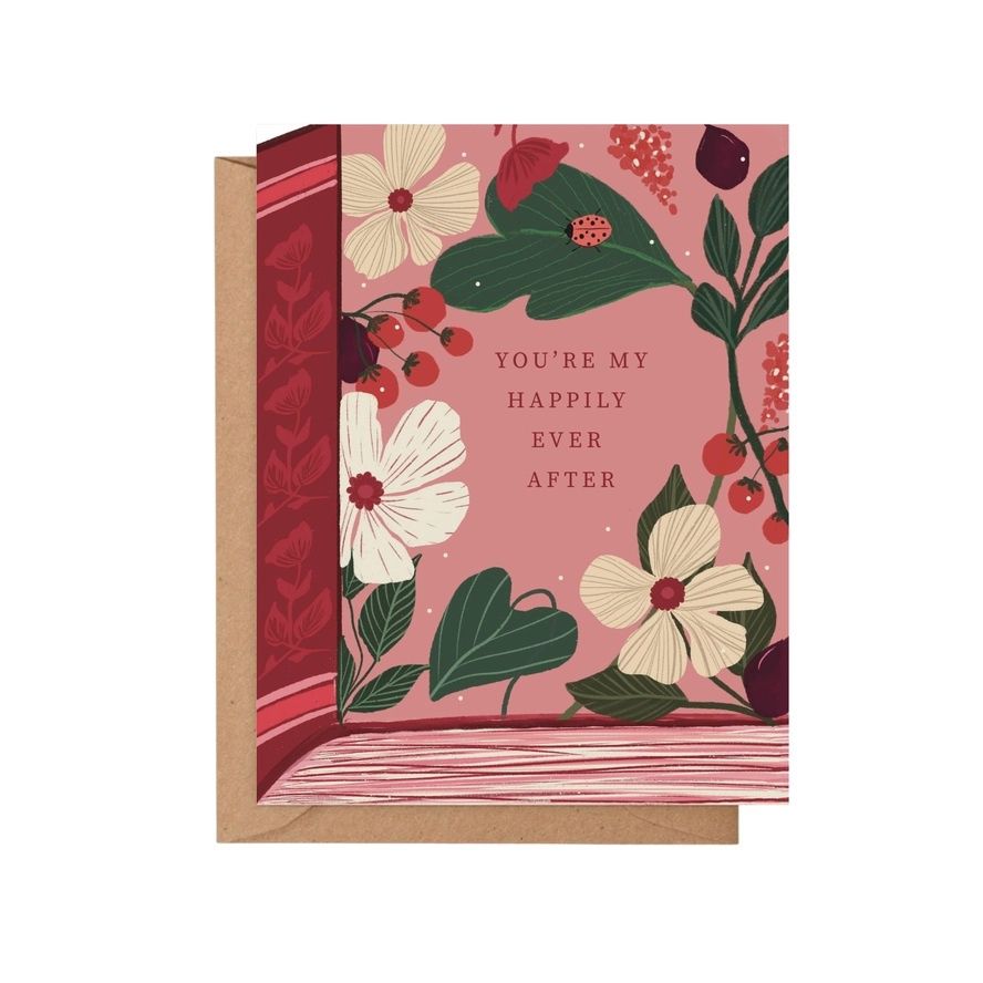 You're My Happily Ever After Floral Book Card