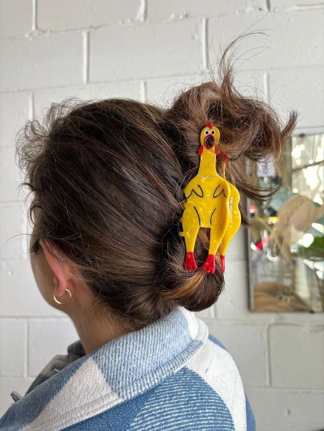 Rubber Chicken Hair Claw Clip