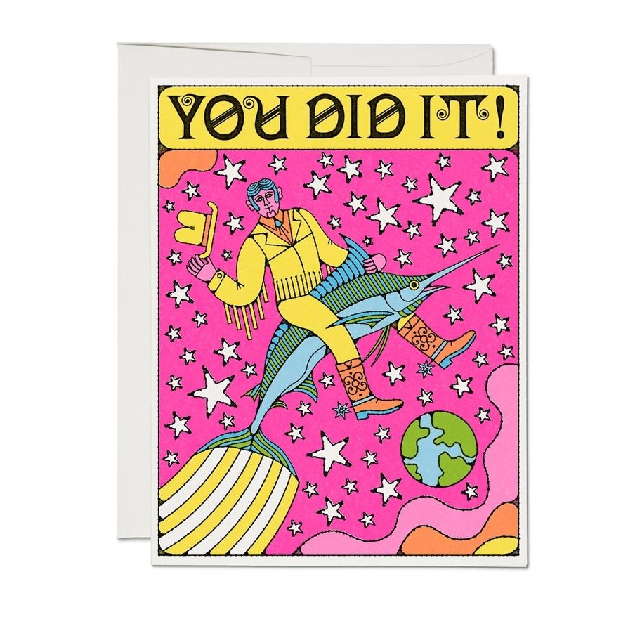 You Did It! Marlin Cowboy In Space Card