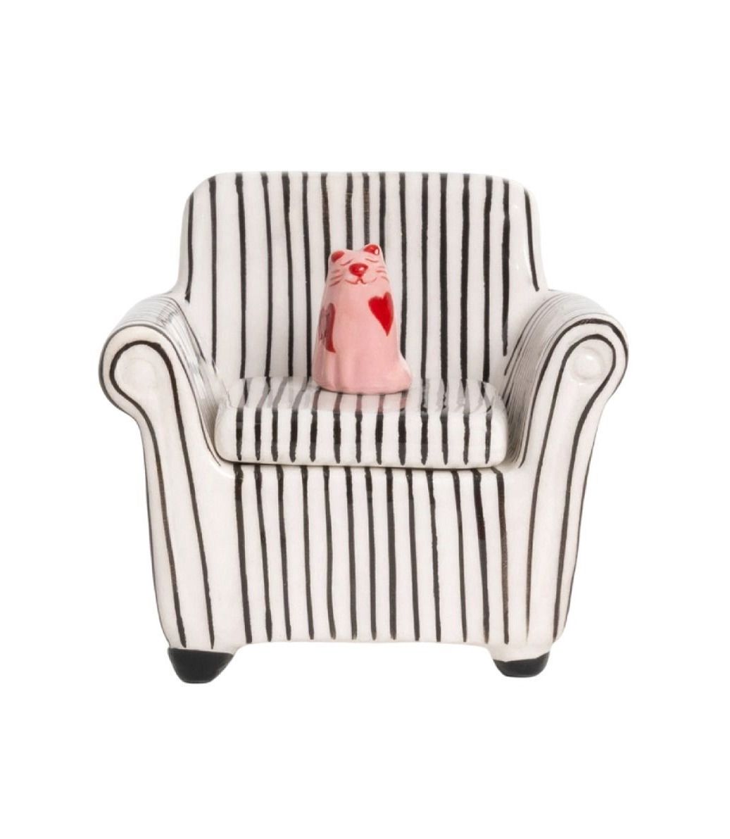 Striped Sofa Cat Jewelry Box